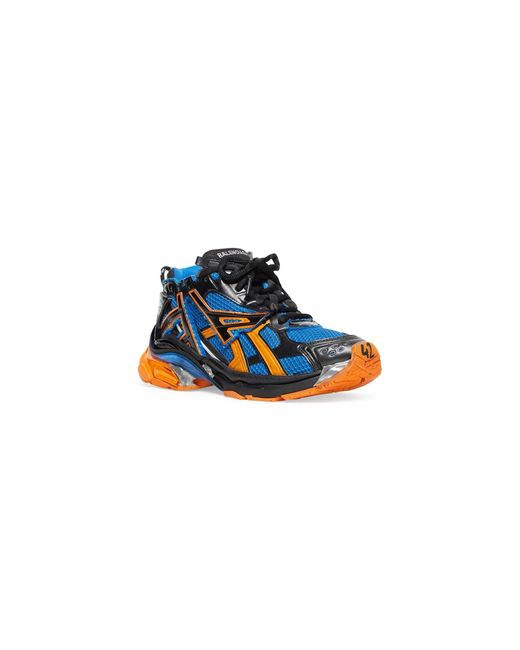 Balenciaga Blue Round Toe Low-Top Sneakers for men