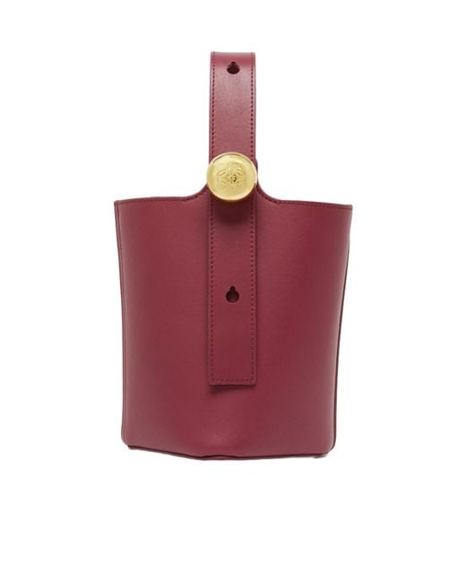 Loewe Red Pebble Bucket Mini Bucket Bag