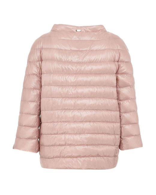 Herno Pink Mock Neck Puffer Jacket