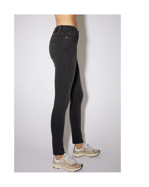 Acne Black Climb Mid-Rise Jeans