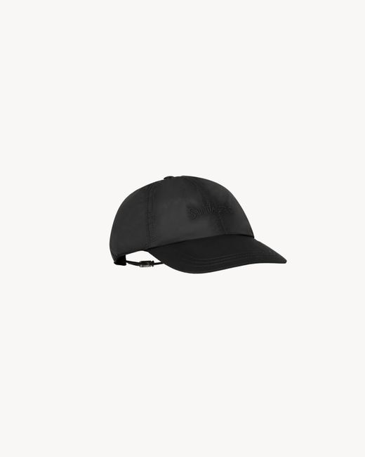 Saint Laurent Black Logo Embroidered Baseball Cap