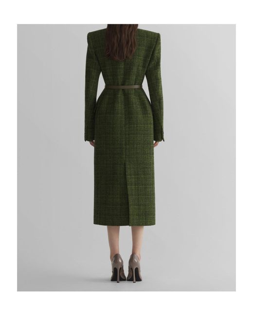 Mugler Green Midi Tailoring Coat