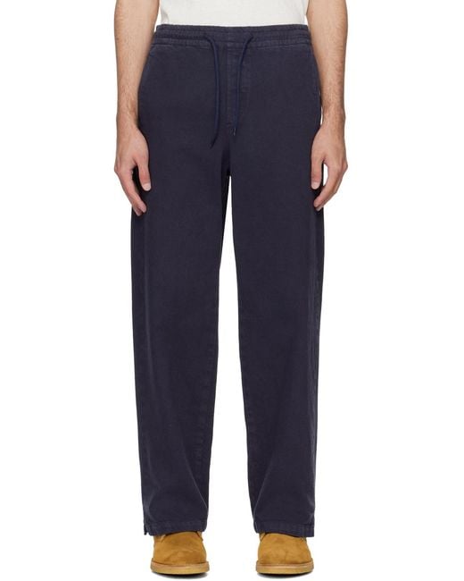 A.P.C. Blue Elasticated Drawstring Waist Pants for men