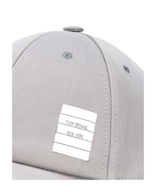 Thom Browne White Classic Baseball Cap for men
