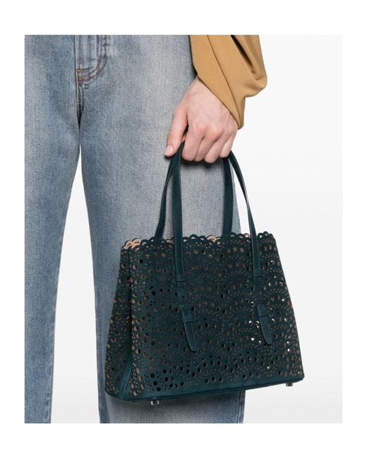 Alaïa Black Alaïa Mina 25 Mini Tote Bag