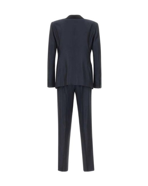 Emporio Armani Blue Single-Breasted Shawl-Lapel Suit for men