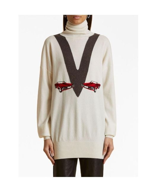 Khaite White Esmal Jacquard-Knit Cashmere Jumper