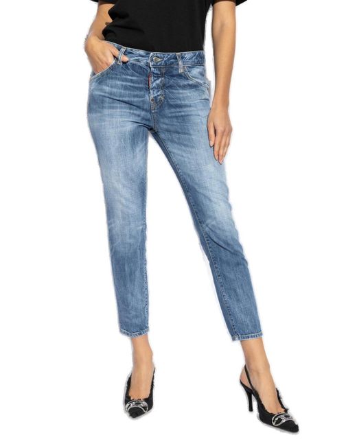 DSquared² Blue Cool Girl Cropped Jeans