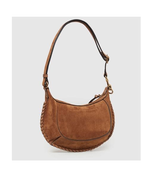 Isabel Marant Brown Oskan Zipped Shoulder Bag