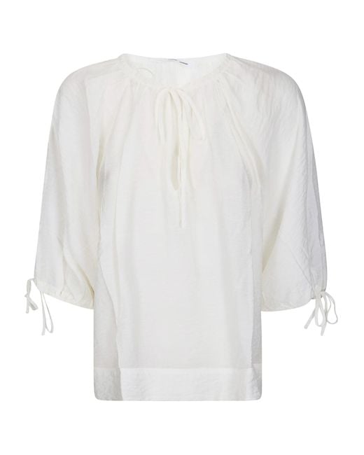 Samsøe & Samsøe White Samsøe Samsøe Samateran Tie-Neck Top