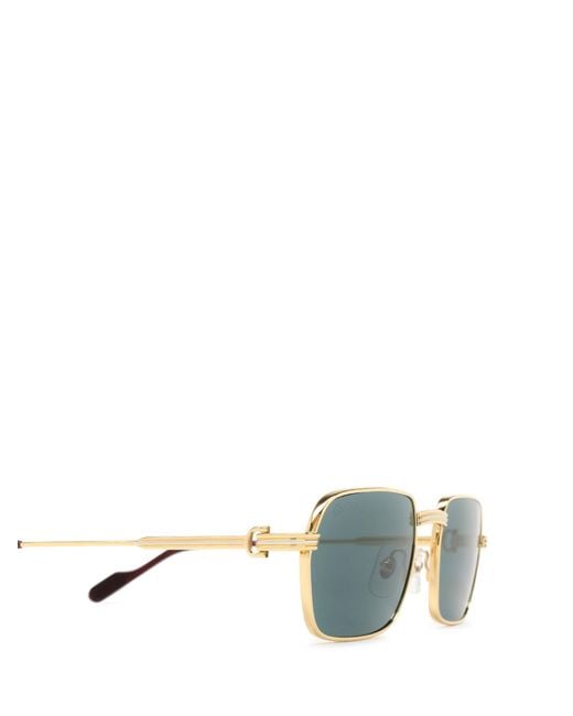 Cartier Green Rectangle Frame Sunglasses