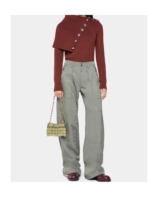 Rabanne Gray Rabanne Pleated Button Fastened Trousers