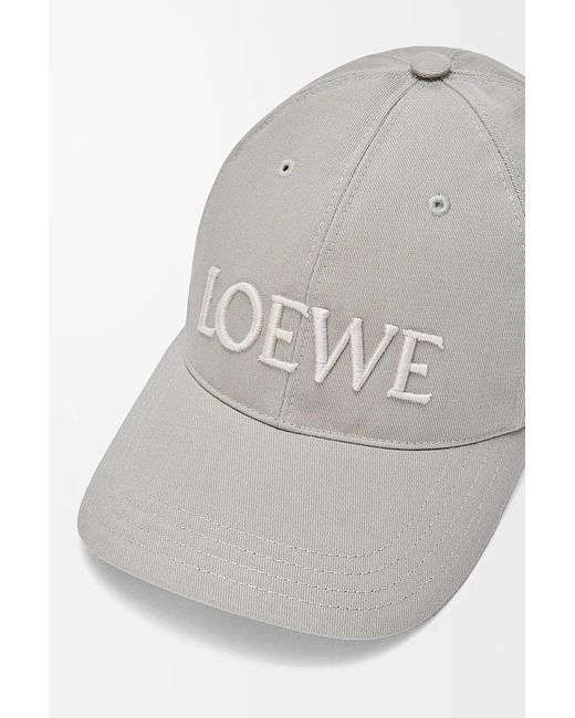 Loewe Gray Logo Embroidered Baseball Cap