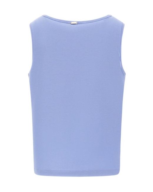 Herno Blue Crewneck Sleeveless Top