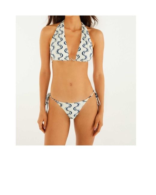 Farm Rio Blue Halter Bikini Top