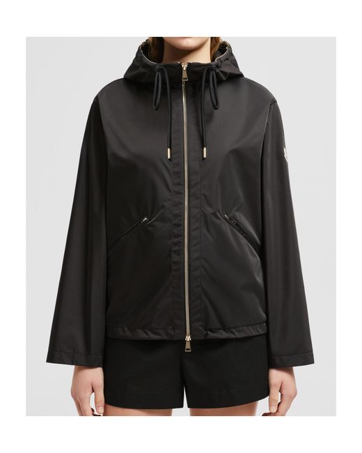 Moncler Black Cassiopea Zip-Up Hooded Jacket
