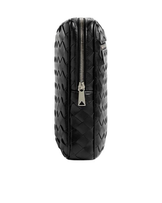 Bottega Veneta Black Intrecciato Zipped Clutch Bag for men