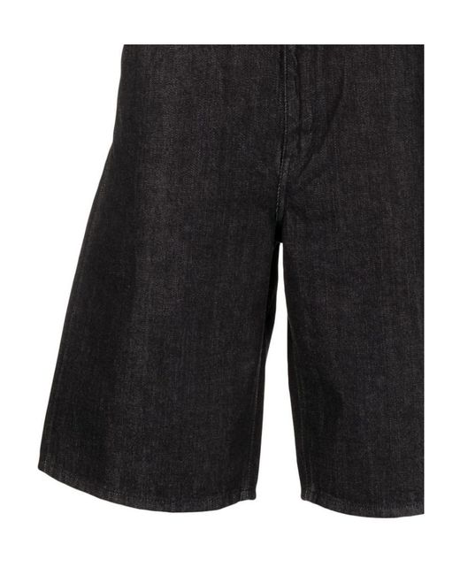 Jil Sander Black Wide-Leg Denim Shorts for men