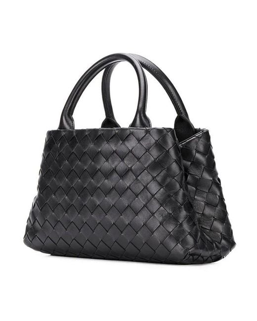 Bottega Veneta Black Intricciato Woven Shoulder Bag for men