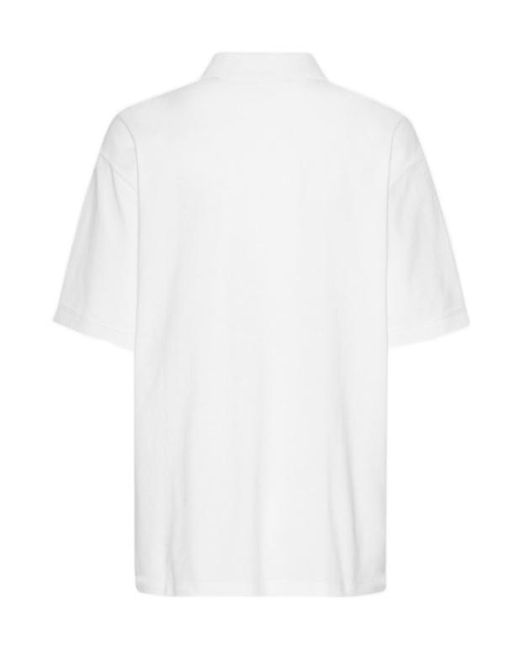 ROTATE BIRGER CHRISTENSEN White Short-Sleeved Logo Polo Shirt