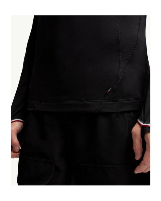Moncler Black Polartec Half-Zip Sweatshirt for men