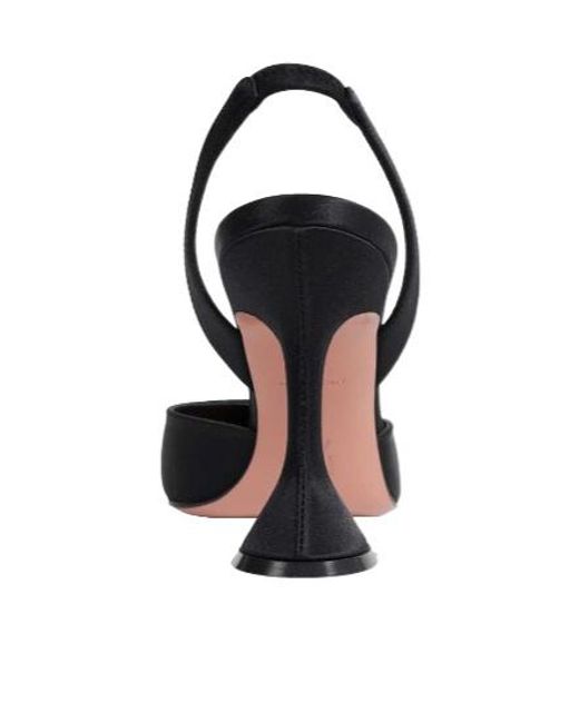 AMINA MUADDI Black Pointed-Toe High-Heeled Sandals
