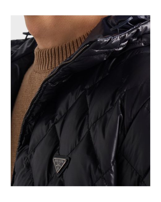 Prada Black Medium-Weight Reversible Quilted Technical Fabric Down Jacket for men