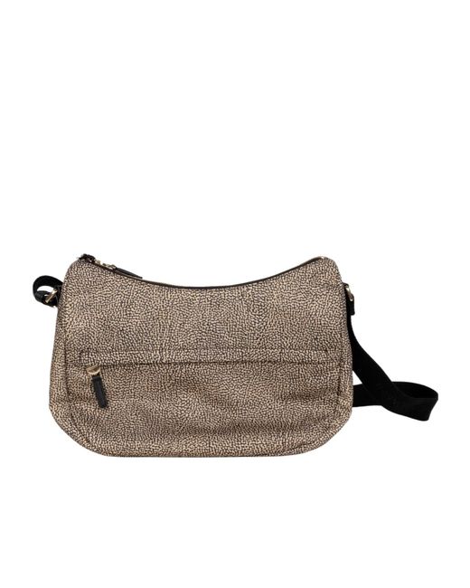 Borbonese Brown Luna Middle Hobo Bag