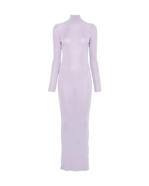 Self-Portrait Purple Fine-Knit Dress