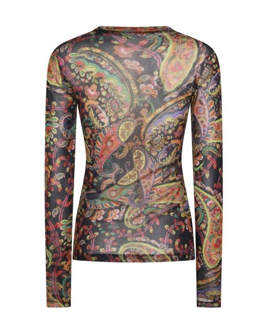 Etro Brown Paisley Printed Top