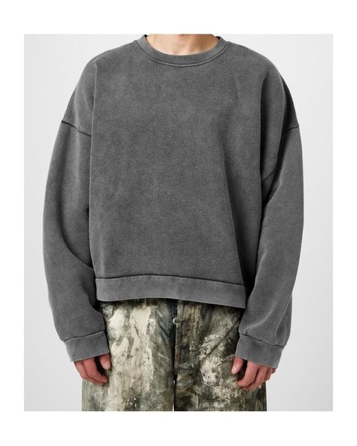 Acne Gray Logo Detail Sweatshirt for men