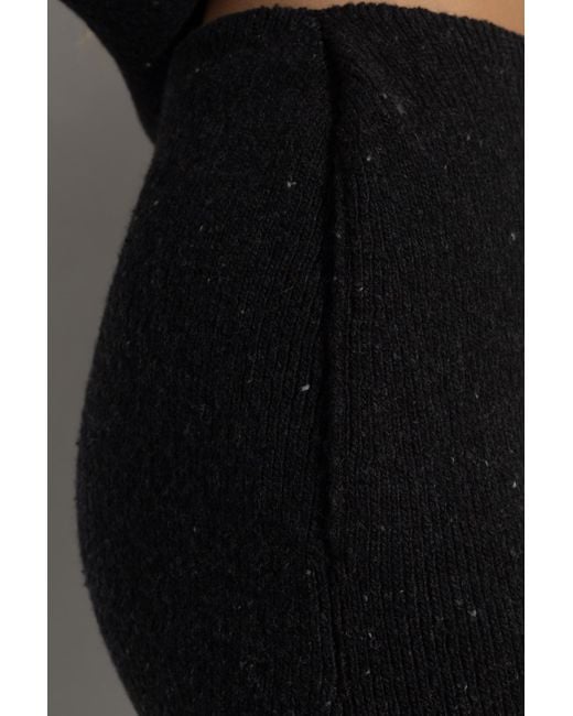 Bottega Veneta Black Lurex Detailed Knitted Skirt
