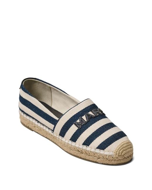 Marc Jacobs Blue Logo Patch The Striped Espadrilles