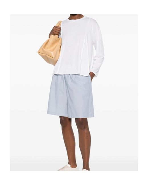 Baserange White Crew Neck Long-Sleeved T-Shirt