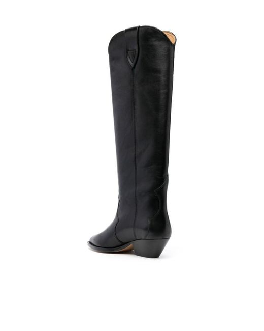 Isabel Marant Black Denvee Pointed Toe Knee-High Boots