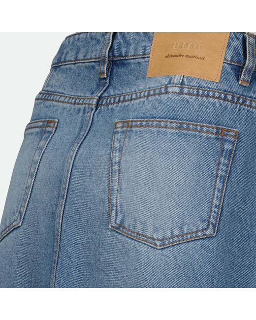 AMI Blue Denim Mini Skirt