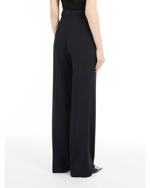 Max Mara Blue Studio Pleat Detailed Straight Leg Trousers