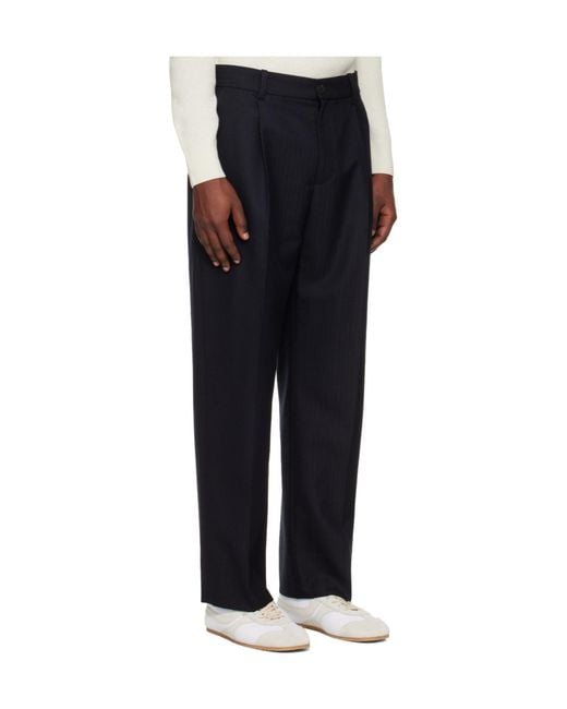 Studio Nicholson Black Selby Straight Leg Casual Pants for men