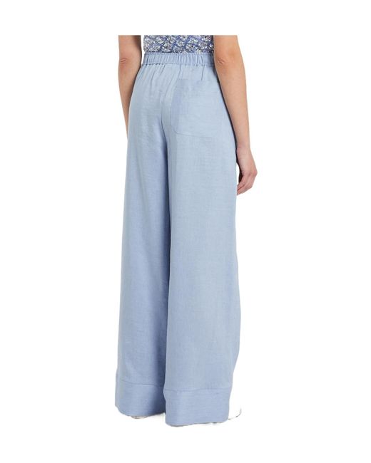 Marella Blue Elastic Waist Casual Pants