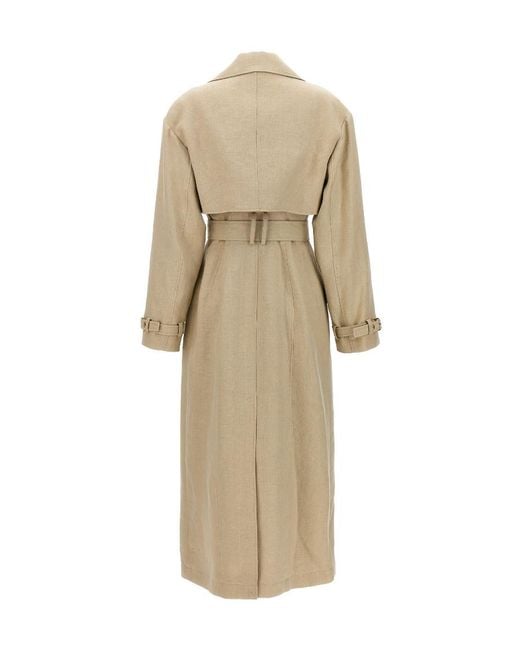 Balmain Natural Double-Breasted Trench Coat