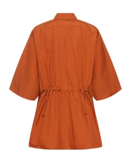 Max Mara Orange Pull-Rope Button Shirt