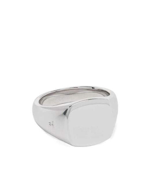 Tom Wood White Kay Polished Signet Ring for men
