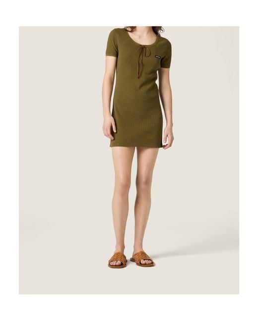 Miu Miu Green Cotton Dress