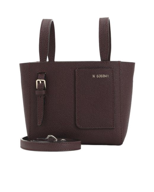 Valextra Brown Zipped Bucket Bag