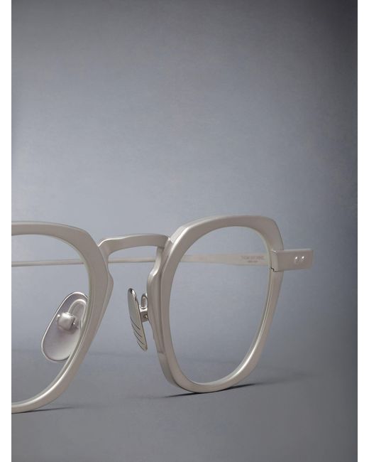 Thom Browne Gray Eyewear Square Frame Glasses for men