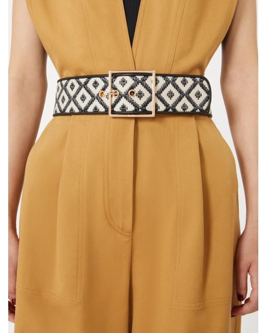 Max Mara White Palato Wide Patterned Belt