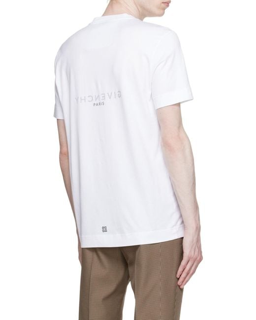 Givenchy White Logo Printed Crewneck T-Shirt for men