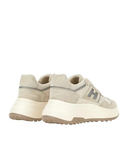 Hogan White Hi-Fi Lace-Up Sneakers