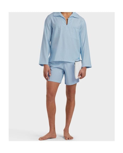 Vilebrequin Blue Drawstring Striped Swim Shorts for men