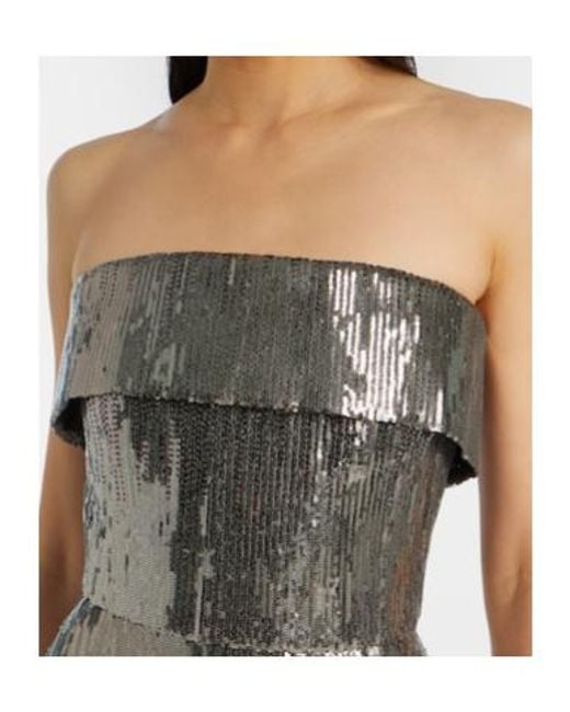 Elie Saab Black Sequined Strapless Bustier Gown